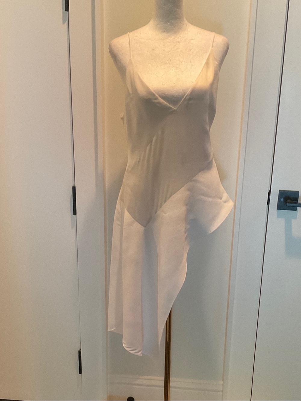 Cushnie Ivory Asymmetric Slip Dress Top